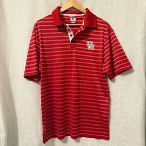 UH Red Striped Polo Shirt | Men’s Medium | Russell Athletic Dri-Power